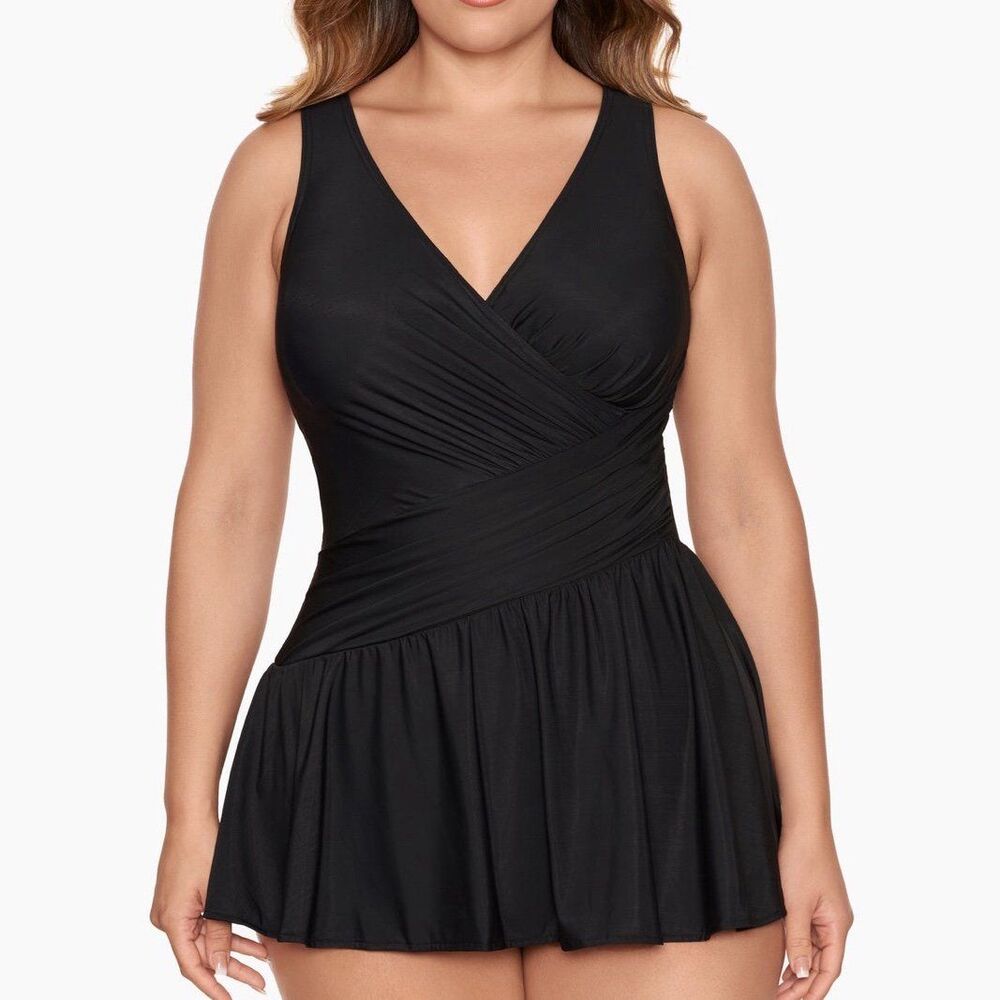 Miraclesuit Plus Size Aurora Swim Dress size 20W Slimming Shaping Tummy Control